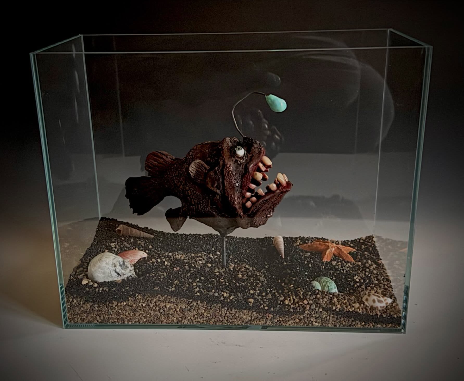Angler Fish.  #anglerfish #teeth #darkness #glow #sculpture
