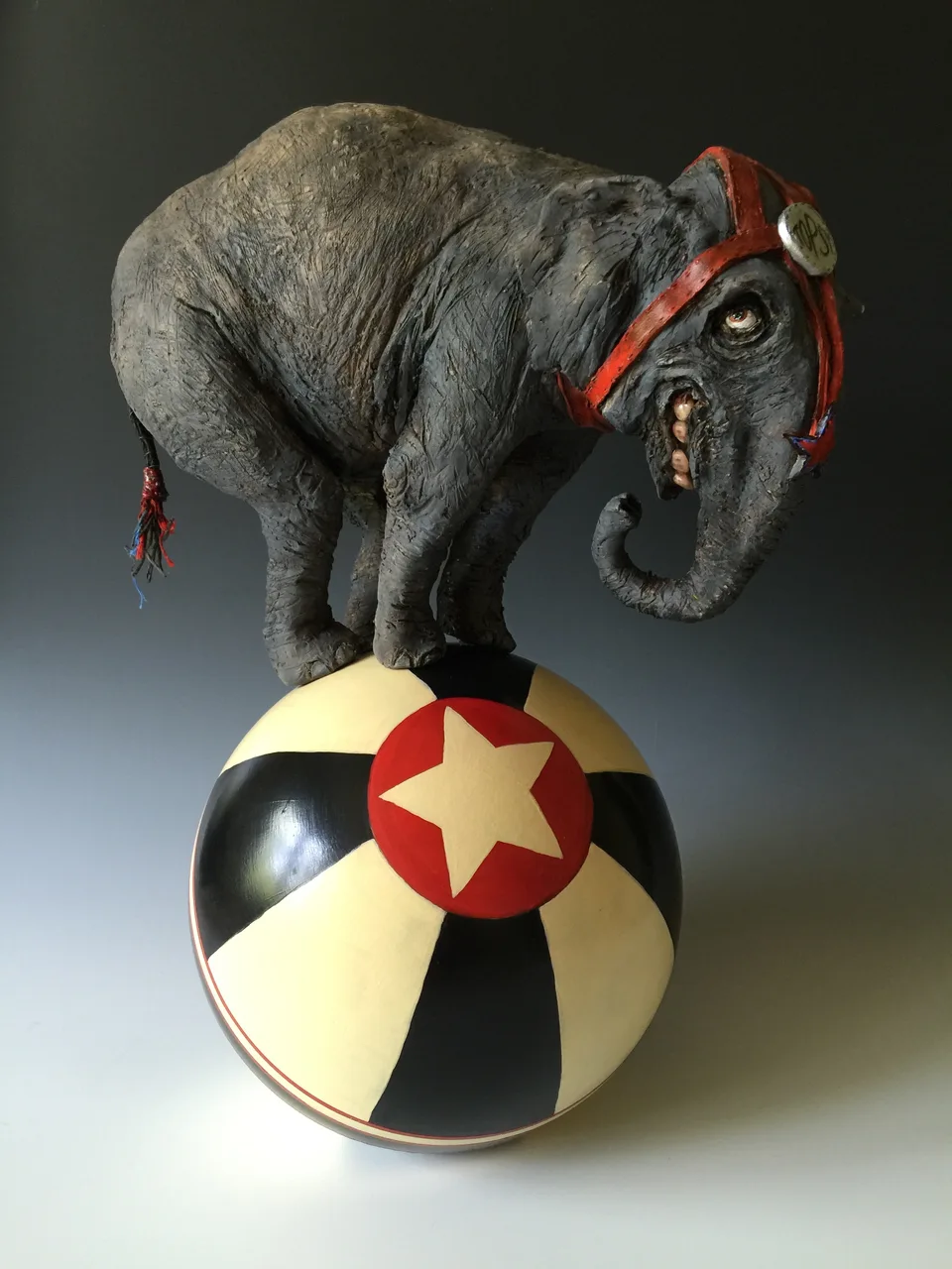 Topsy — ceramic and mixed-media sculpture by Steve Jones