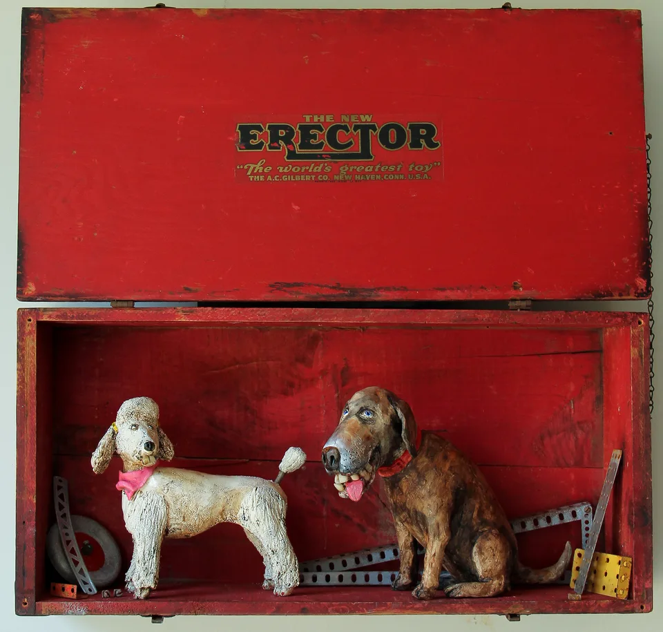 Erector — ceramic and mixed-media sculpture by Steve Jones