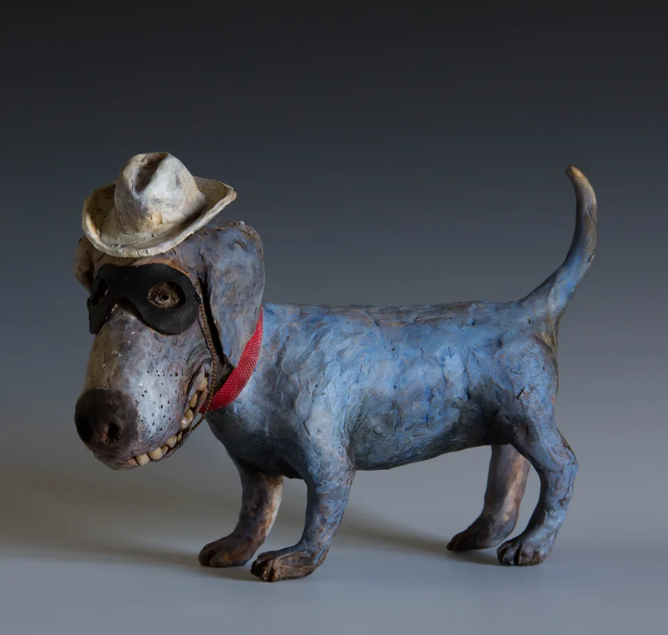 The Lone Ranger — ceramic and mixed-media sculpture by Steve Jones