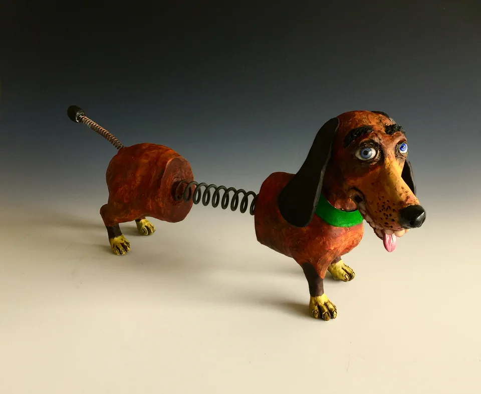 Slink — ceramic and mixed-media sculpture by Steve Jones