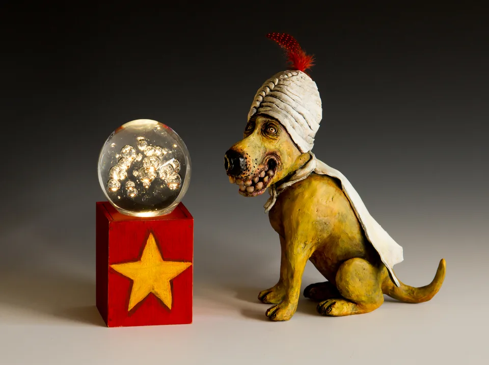 Mysterioso — ceramic and mixed-media sculpture by Steve Jones