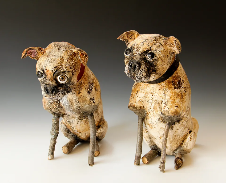 Chugs each — ceramic and mixed-media sculpture by Steve Jones