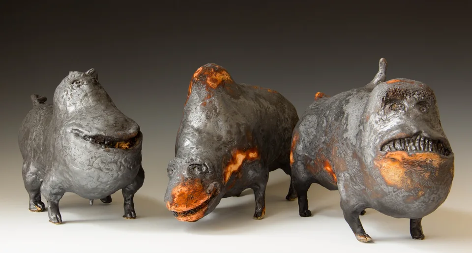 Boli's each — ceramic and mixed-media sculpture by Steve Jones