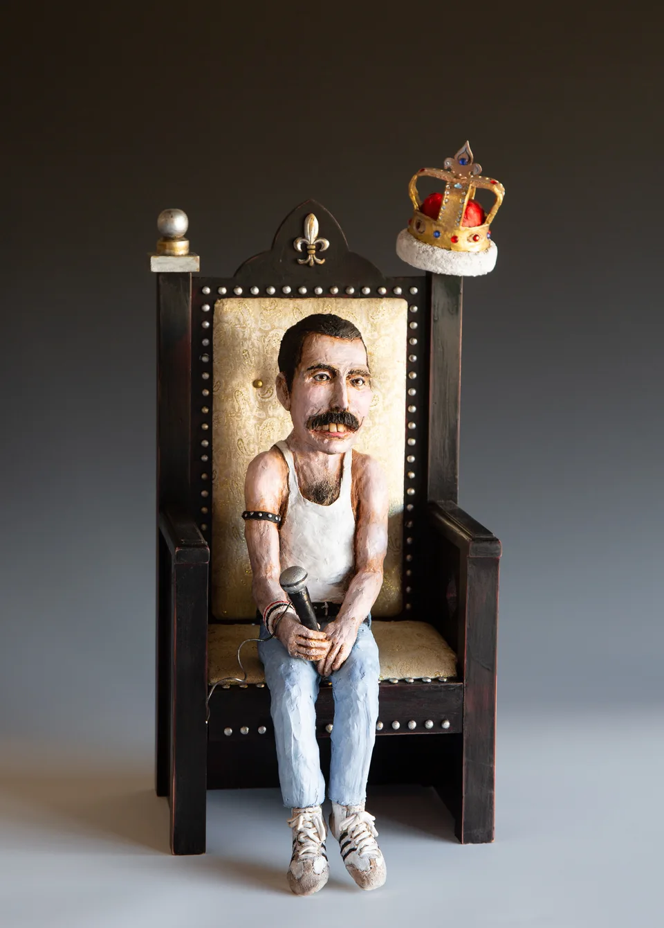 Freddy — ceramic and mixed-media sculpture by Steve Jones