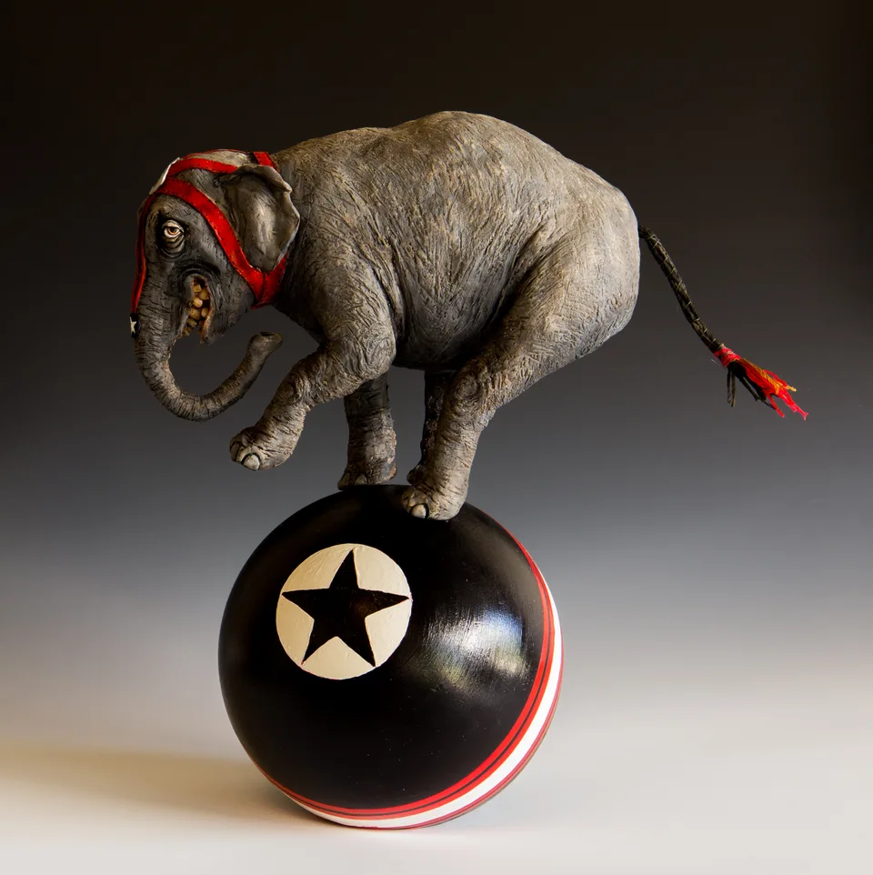 Mighty Mary — ceramic and mixed-media sculpture by Steve Jones