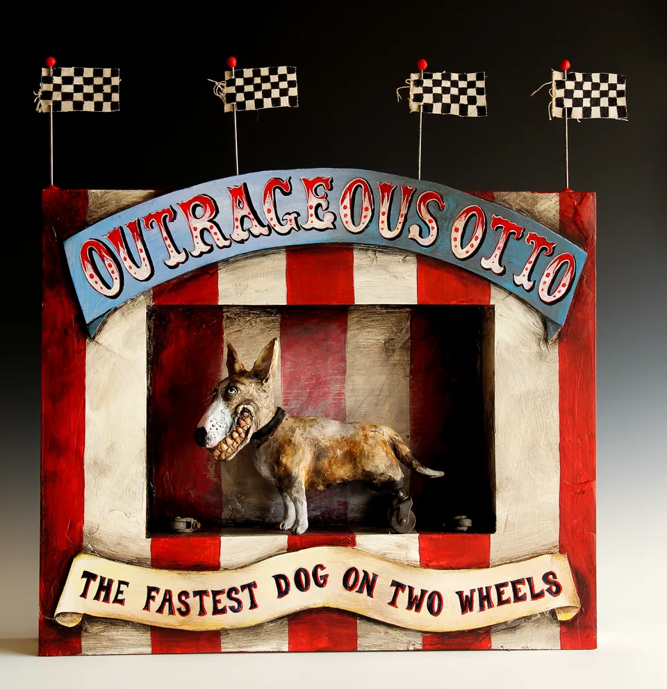 Outrageous Otto — ceramic and mixed-media sculpture by Steve Jones
