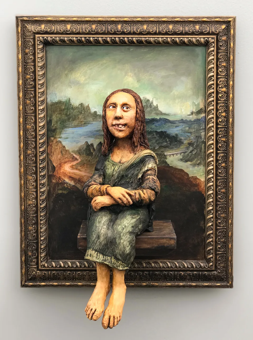 Mona Lisa's Smile — ceramic and mixed-media sculpture by Steve Jones