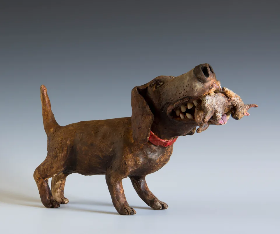 I Love Rabbit! — ceramic and mixed-media sculpture by Steve Jones