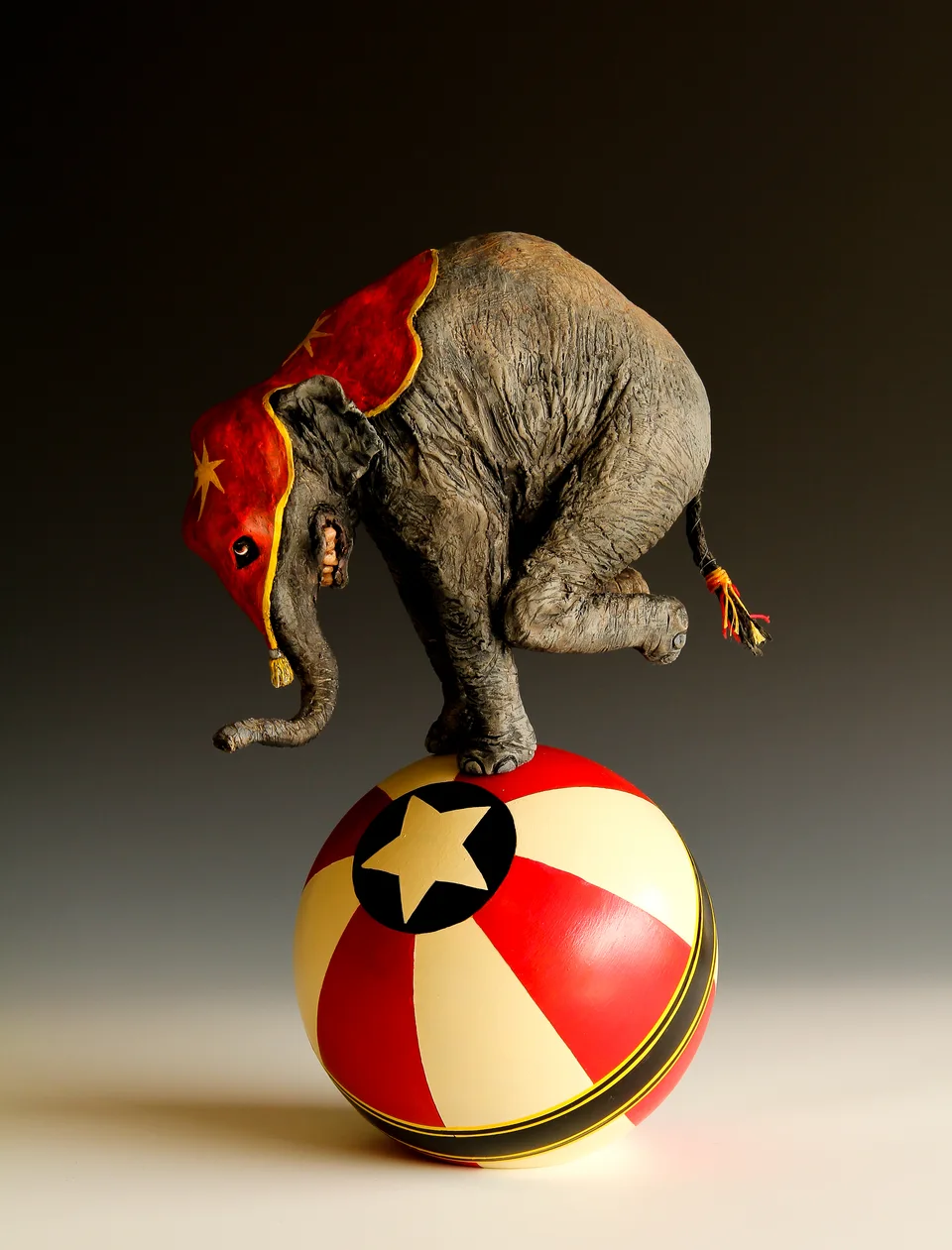 Two Foot Elephant — ceramic and mixed-media sculpture by Steve Jones