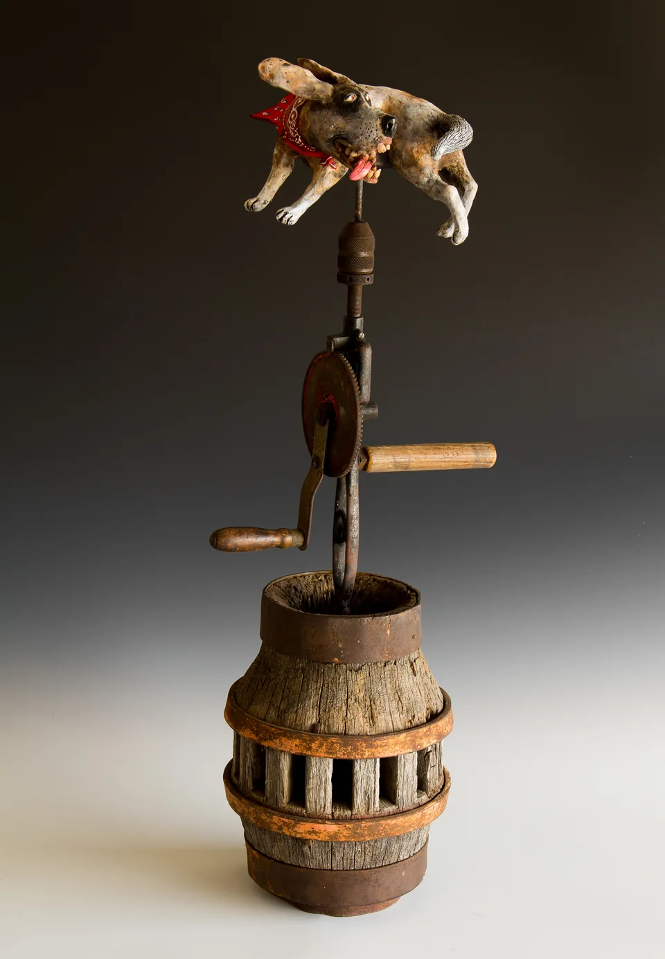 Spinning Cowboy — ceramic and mixed-media sculpture by Steve Jones