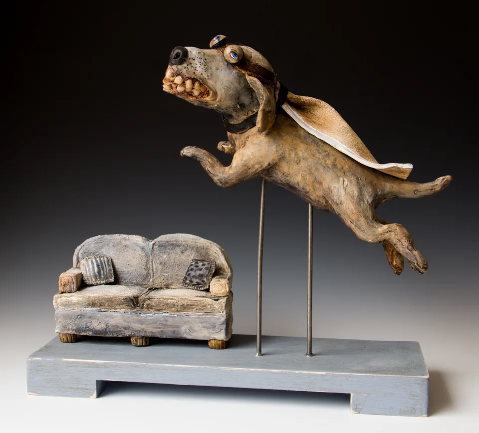 Family Room Blanket — ceramic and mixed-media sculpture by Steve Jones
