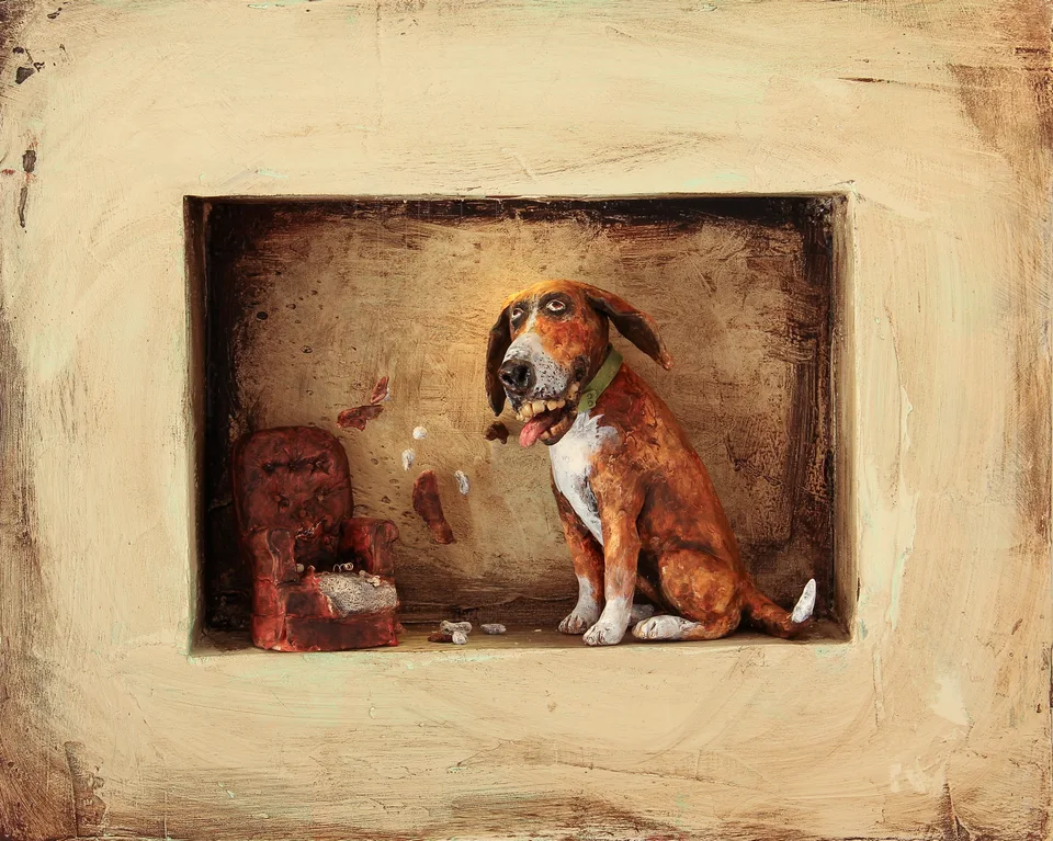 Chewed — ceramic and mixed-media sculpture by Steve Jones