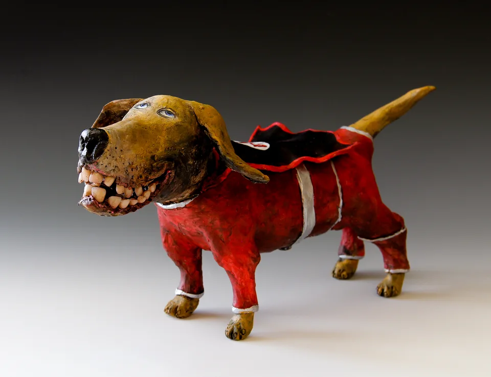 Greatest American Hero — ceramic and mixed-media sculpture by Steve Jones