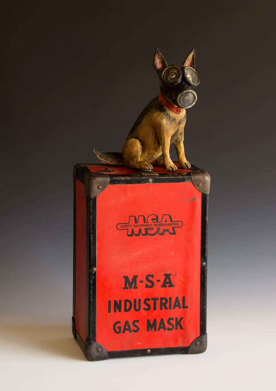 Gassy Dog — ceramic and mixed-media sculpture by Steve Jones