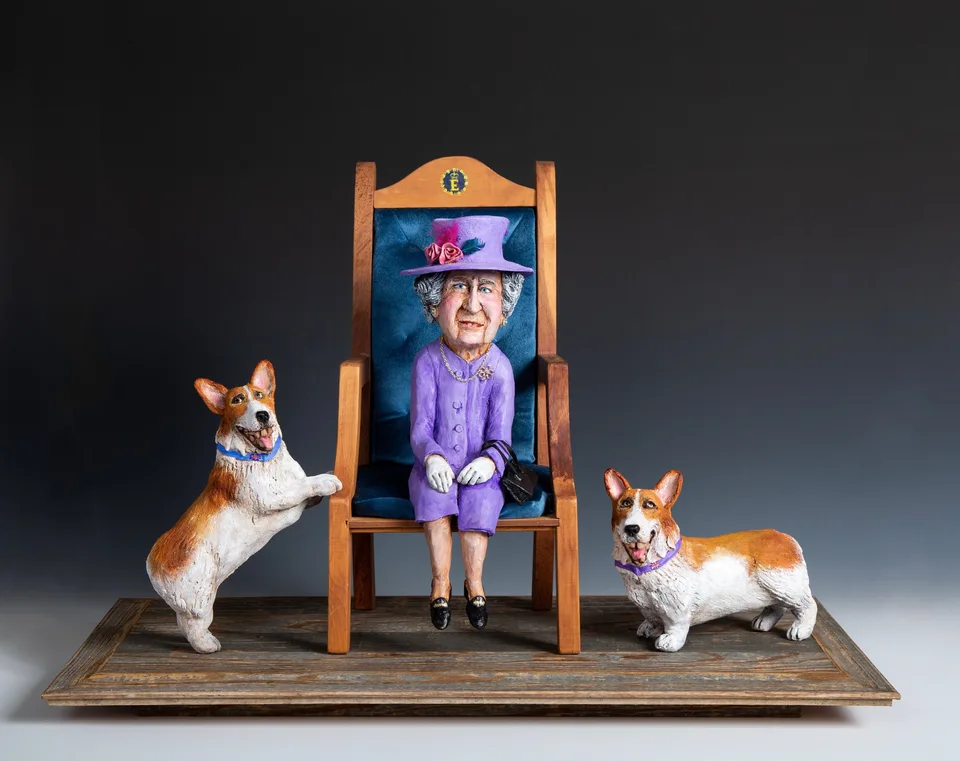 Her Majesty — ceramic and mixed-media sculpture by Steve Jones