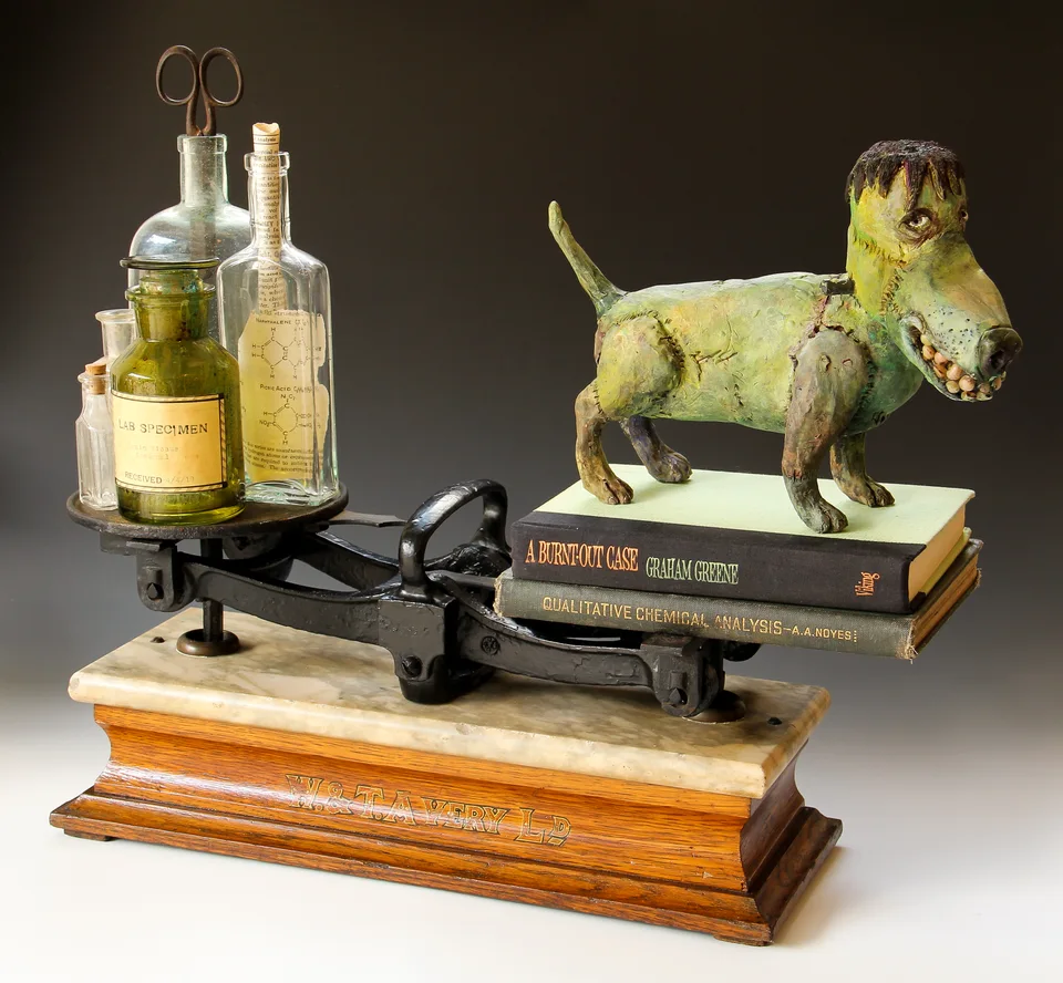 Frank — ceramic and mixed-media sculpture by Steve Jones