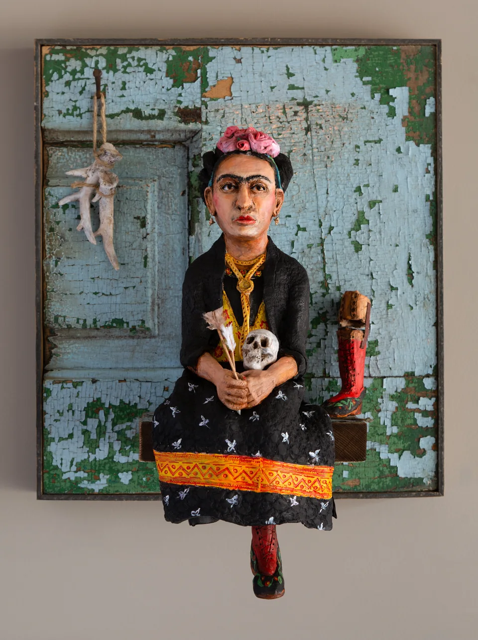 Frida — ceramic and mixed-media sculpture by Steve Jones